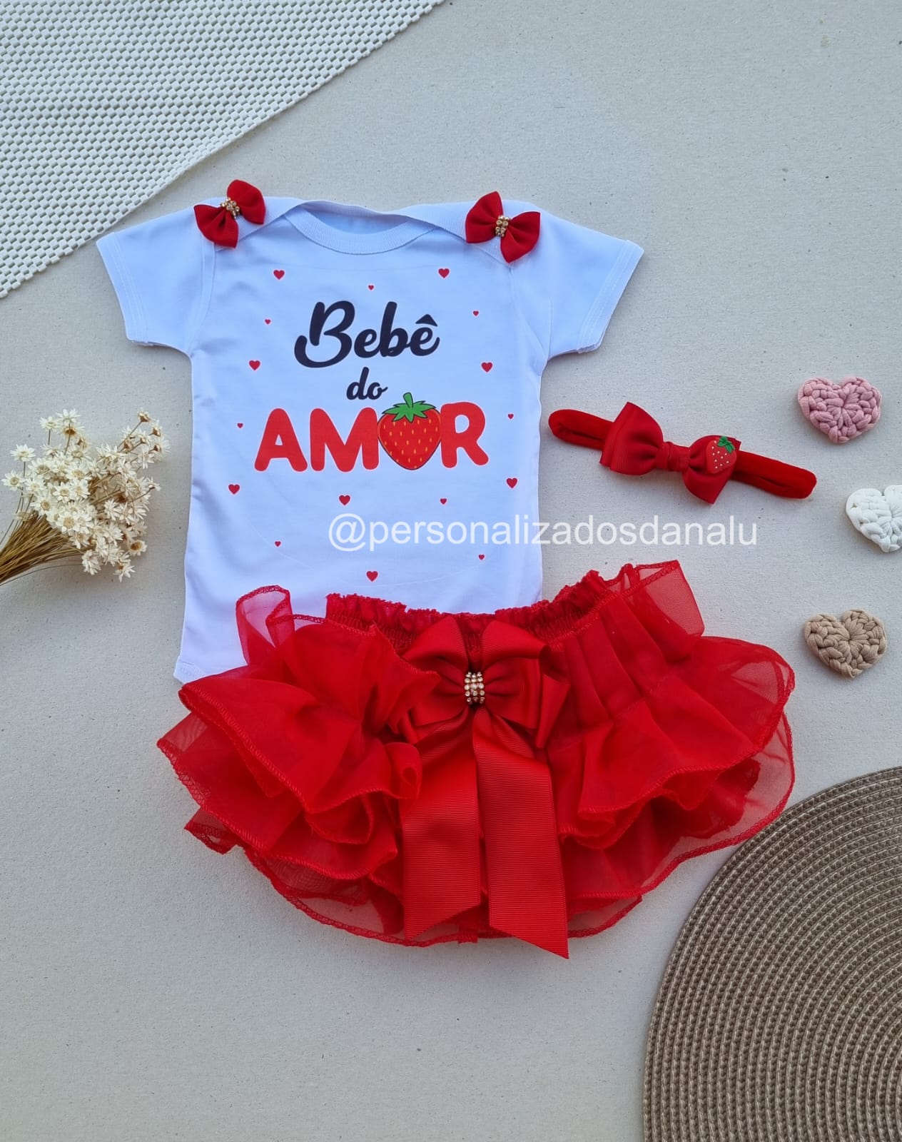 Body + Tapa Fraldas Bebê do Amor 🍓