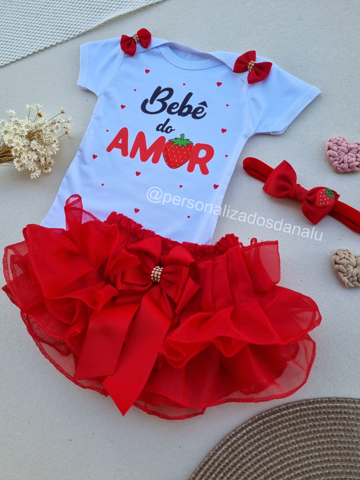 Body + Tapa Fraldas Bebê do Amor 🍓 - Imagem 3